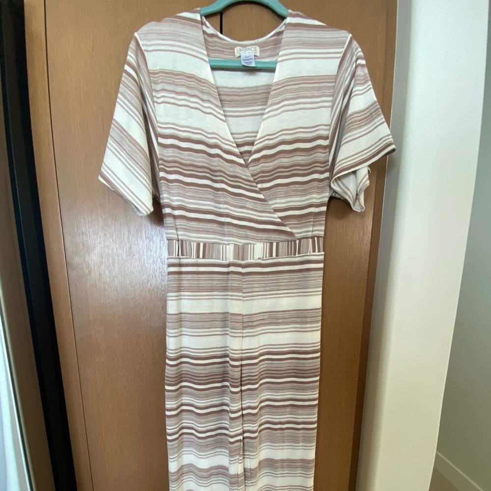 L*Space Jumpsuit Tan and White - Size S